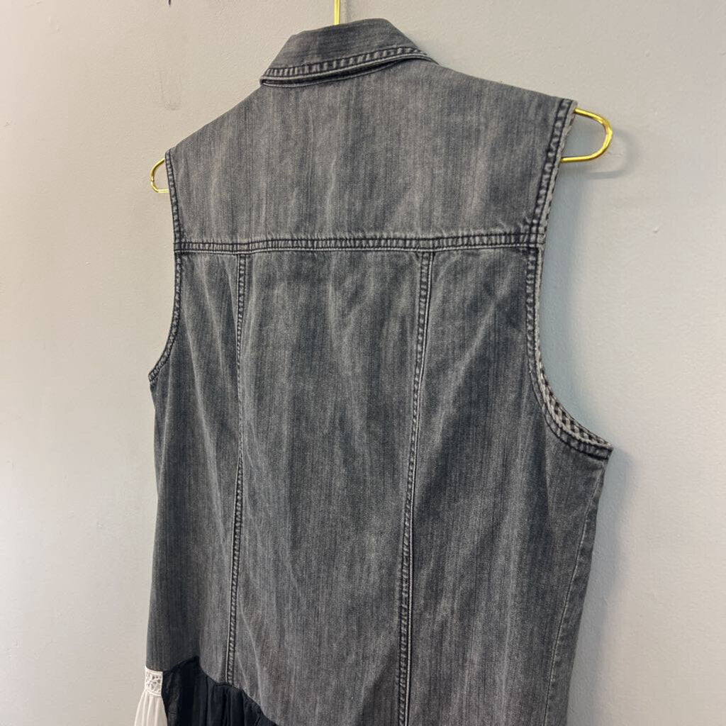 Reckless Angel Sleeveless Denim Top/ Print Bottom Long Top 12