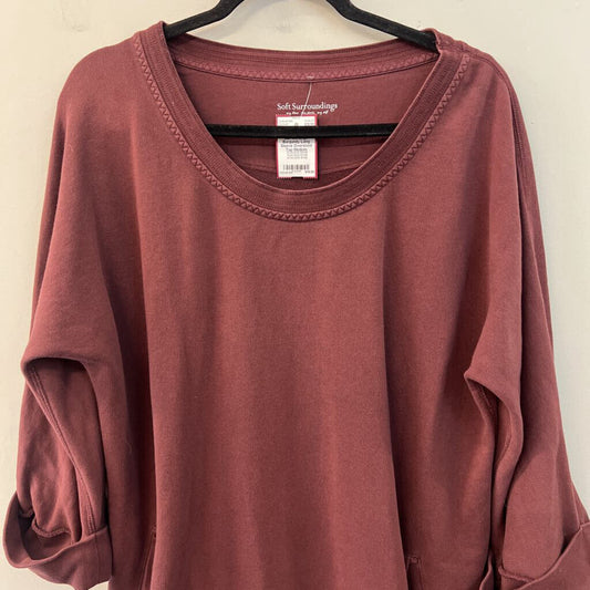 Soft Surroundings Burgundy Long Sleeve Oversized Top Medium