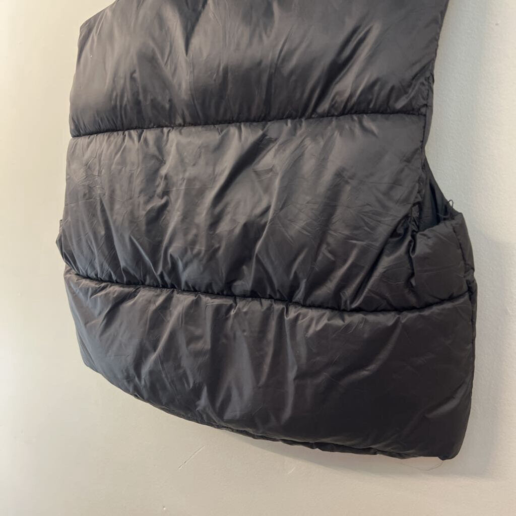 Black Cropped Puffer Vest Extra Small