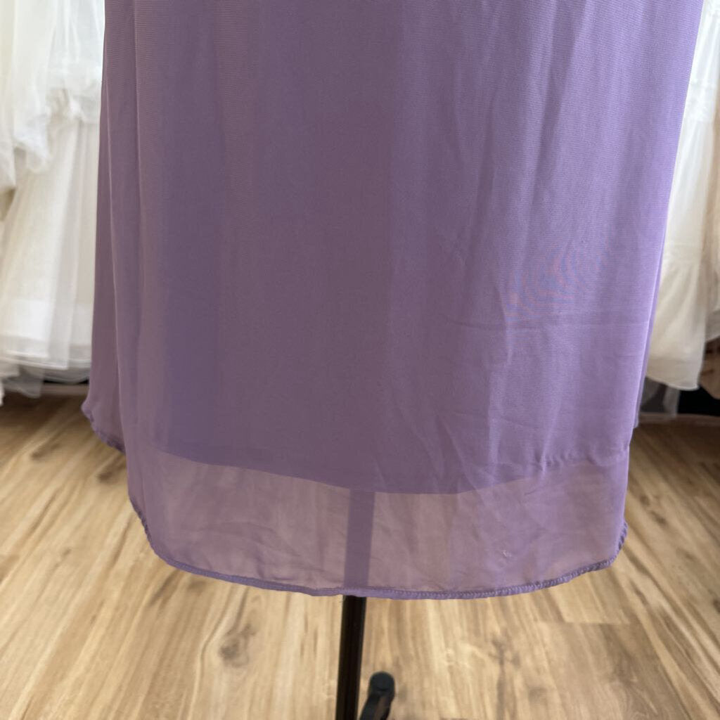 R&M Richards Purple Lace Top Tea Length Formal Dress 18W