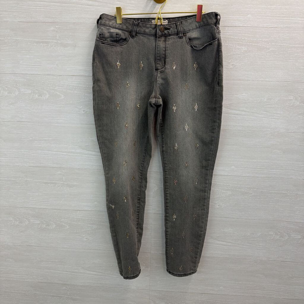 Sundance Grey Sequin Print Primrose Jeans 31