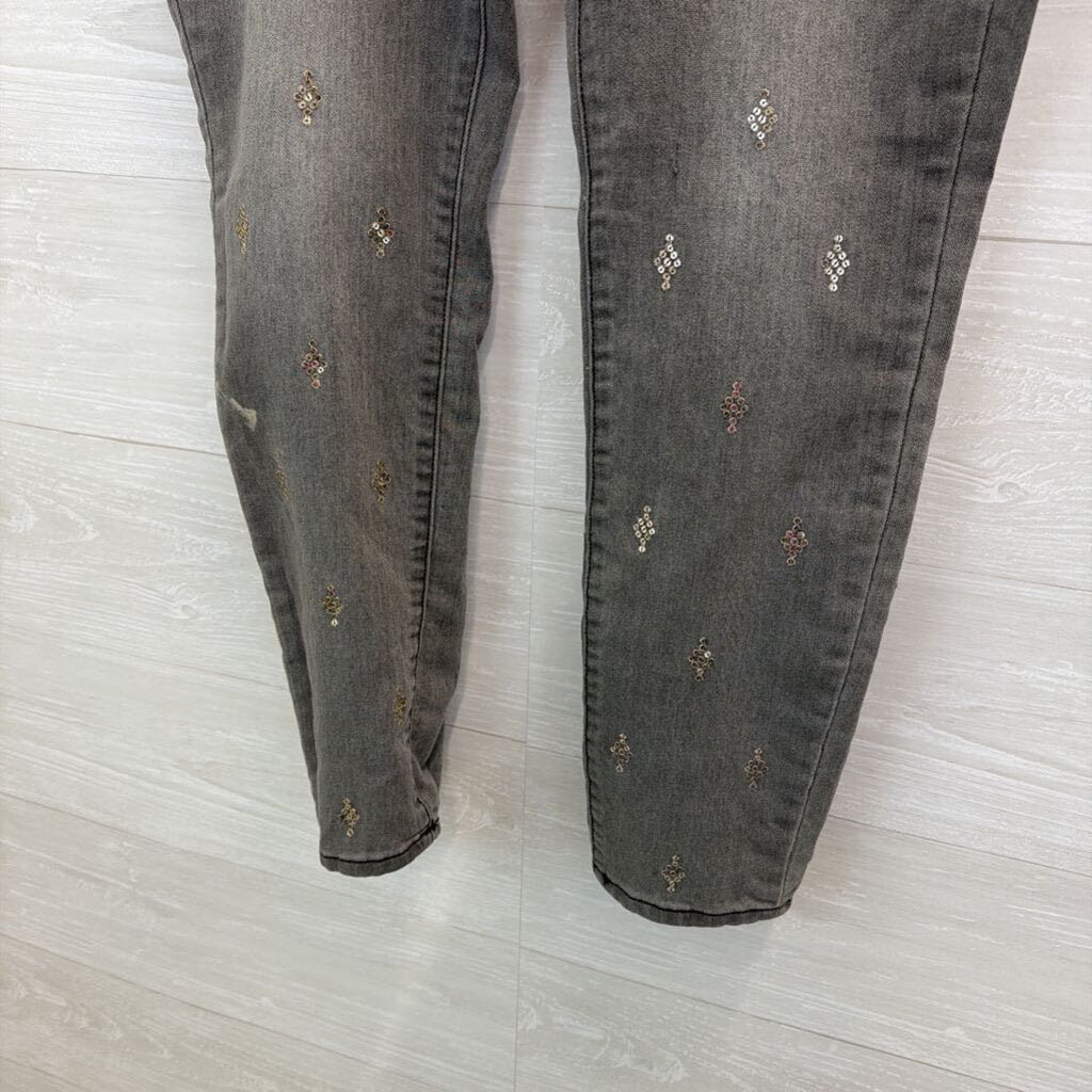 Sundance Grey Sequin Print Primrose Jeans 31