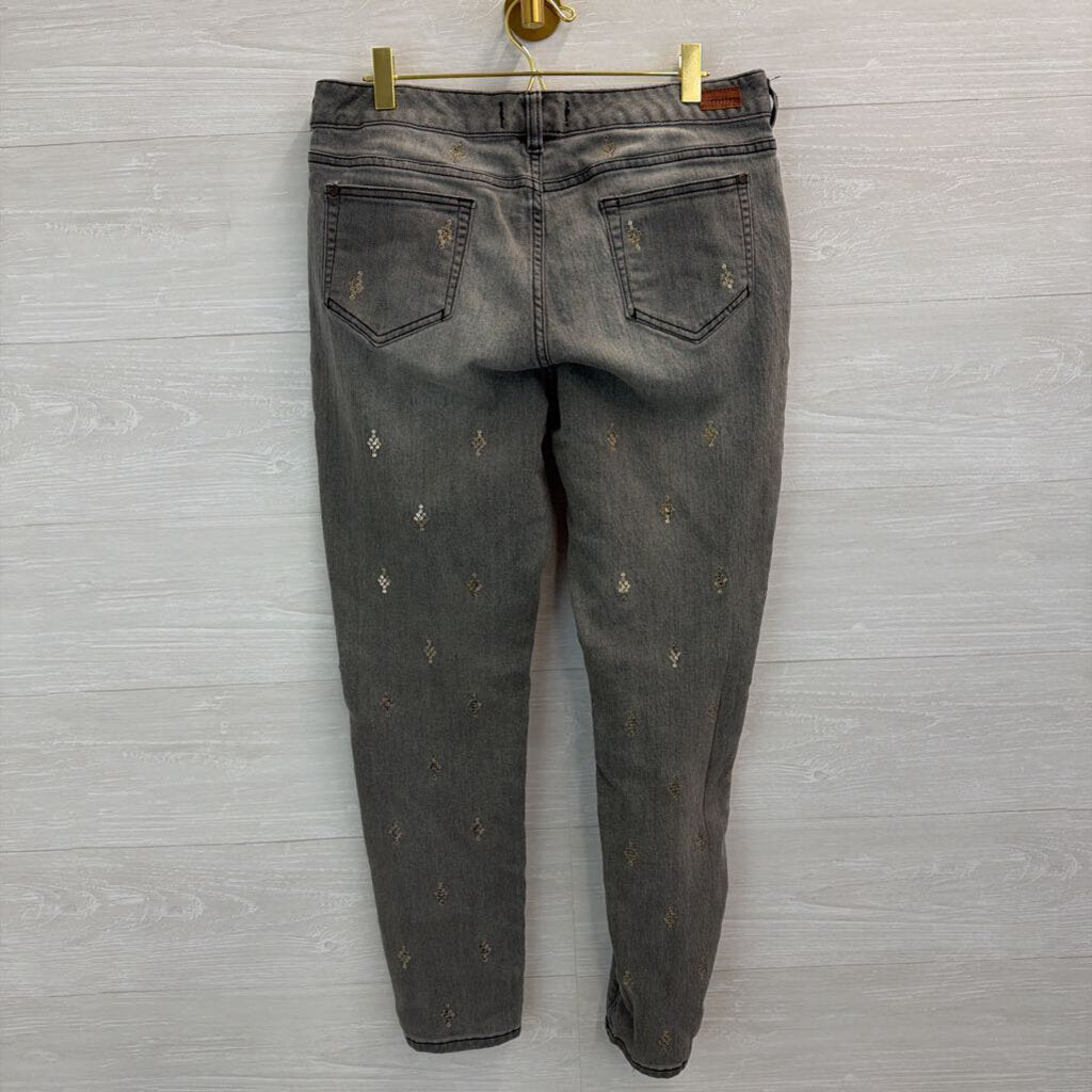 Sundance Grey Sequin Print Primrose Jeans 31