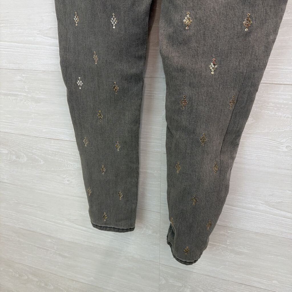 Sundance Grey Sequin Print Primrose Jeans 31