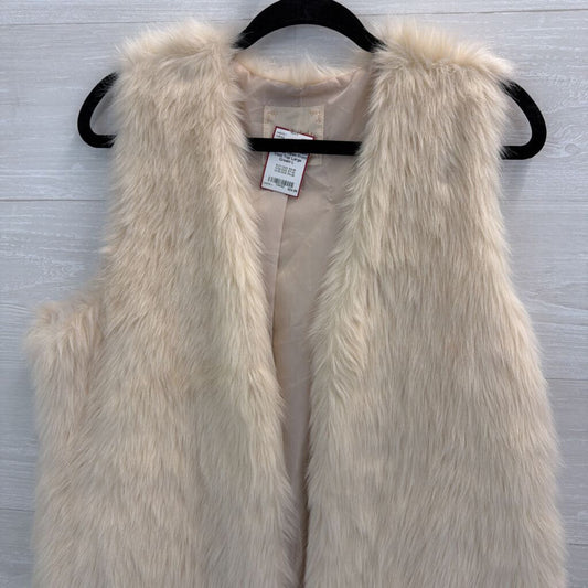 Altar'd State Cream Faux Fur Open Front Vest Top Large