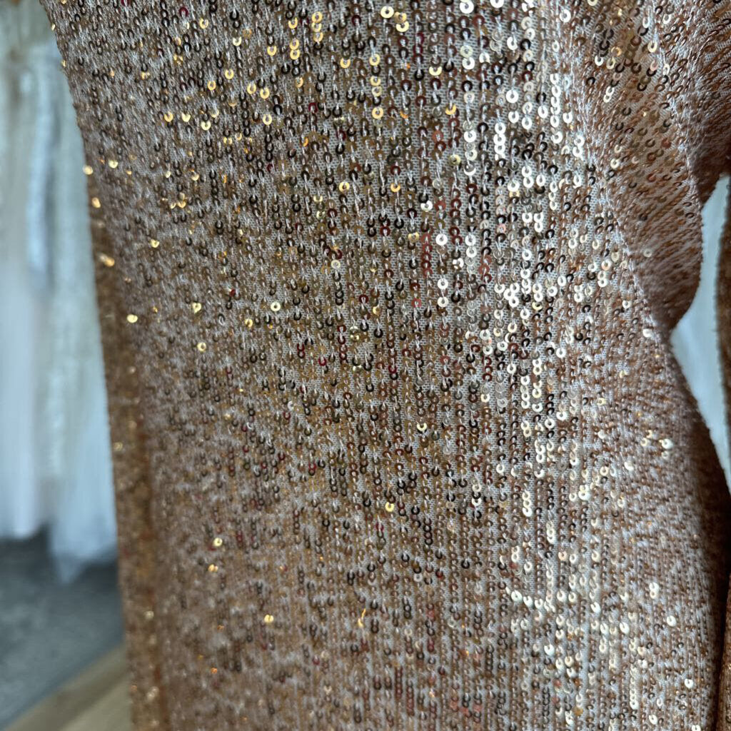Preston and York Gold Sequin Long Sleeve Dress 18