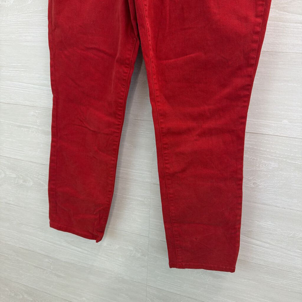 Tory Burch Red Cropped Skinny Jeans 32