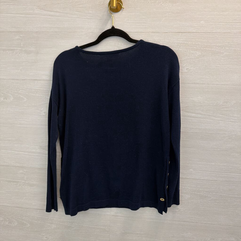 Lilly Pulitzer Navy/ Pink Caralynn Elephant Sweater XXS