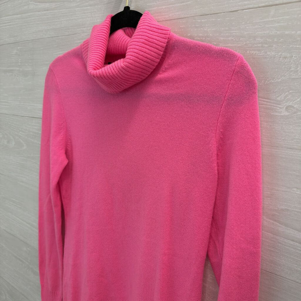 J Crew Italian Cashmere Pink Knit Turtleneck Sweater Top Small