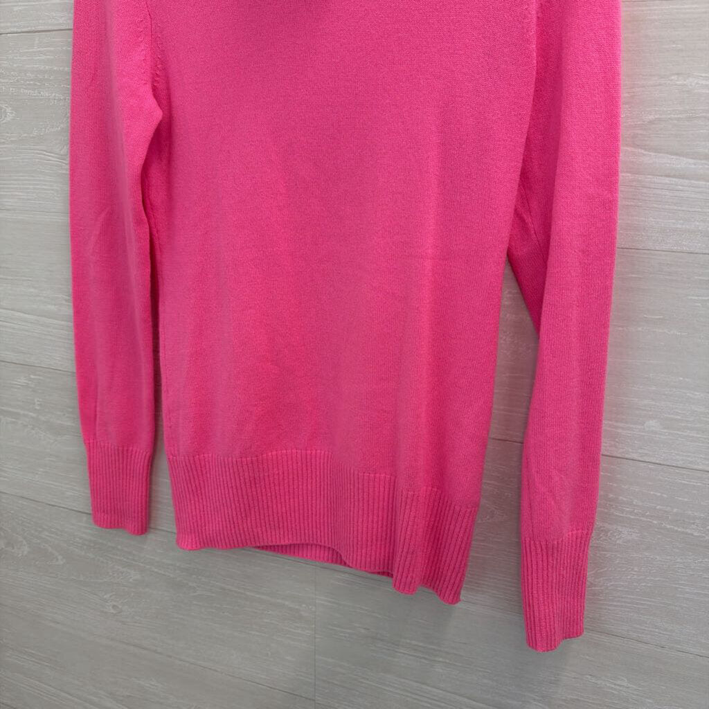 J Crew Italian Cashmere Pink Knit Turtleneck Sweater Top Small