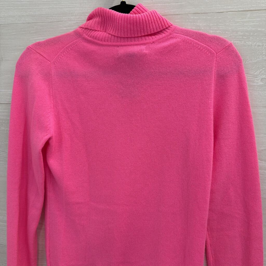 J Crew Italian Cashmere Pink Knit Turtleneck Sweater Top Small