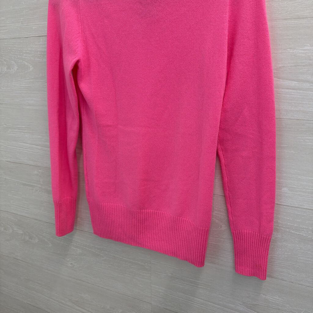 J Crew Italian Cashmere Pink Knit Turtleneck Sweater Top Small