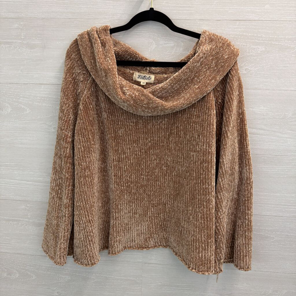 Listicle Brown Soft Knit Turtleneck Sweater Medium