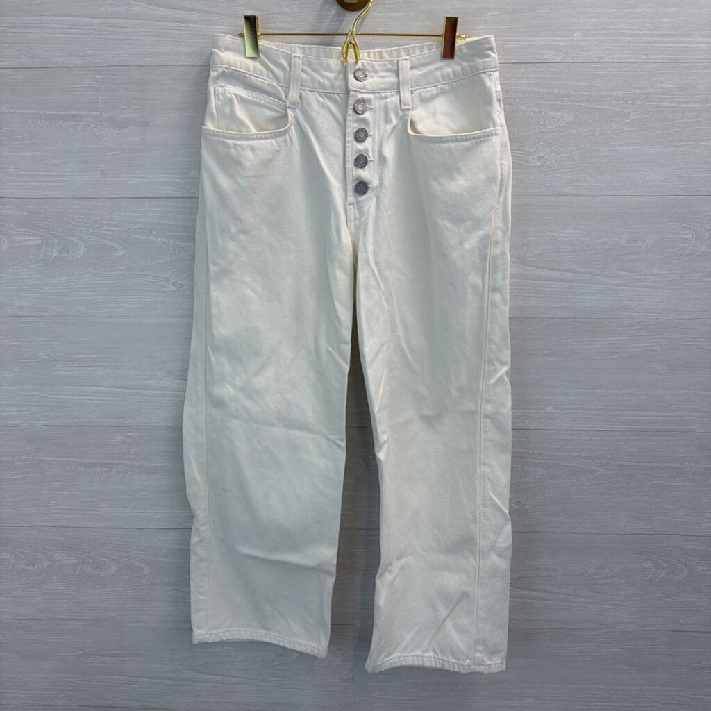 A.L.C. White Denim Wide Leg Jeans 6