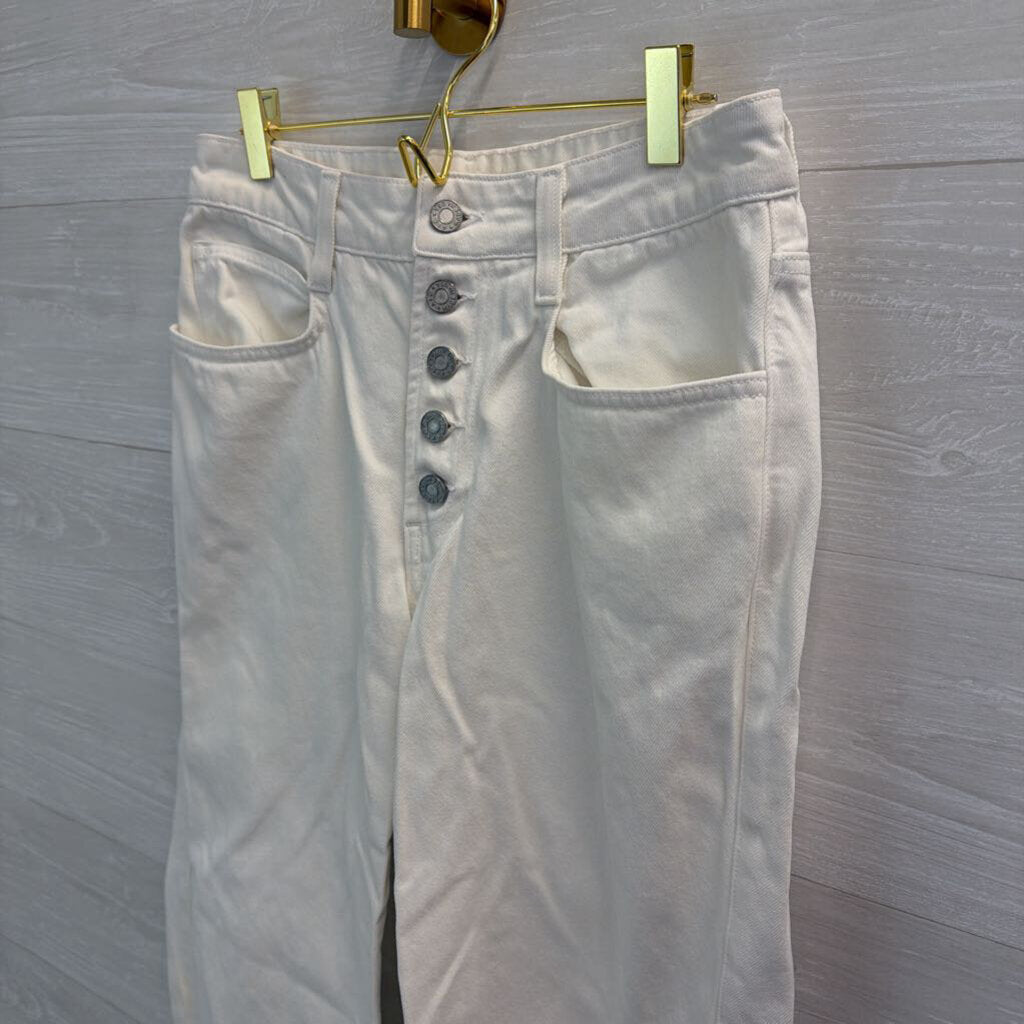 A.L.C. White Denim Wide Leg Jeans 6