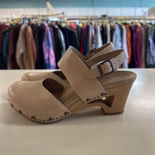 Dansko Thea Natural Leather Mary Jane Closed Toe Clog Sandals 36