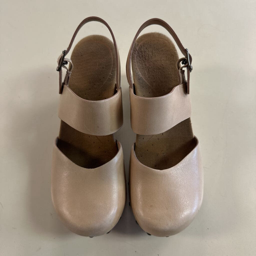 Dansko Thea Natural Leather Mary Jane Closed Toe Clog Sandals 36