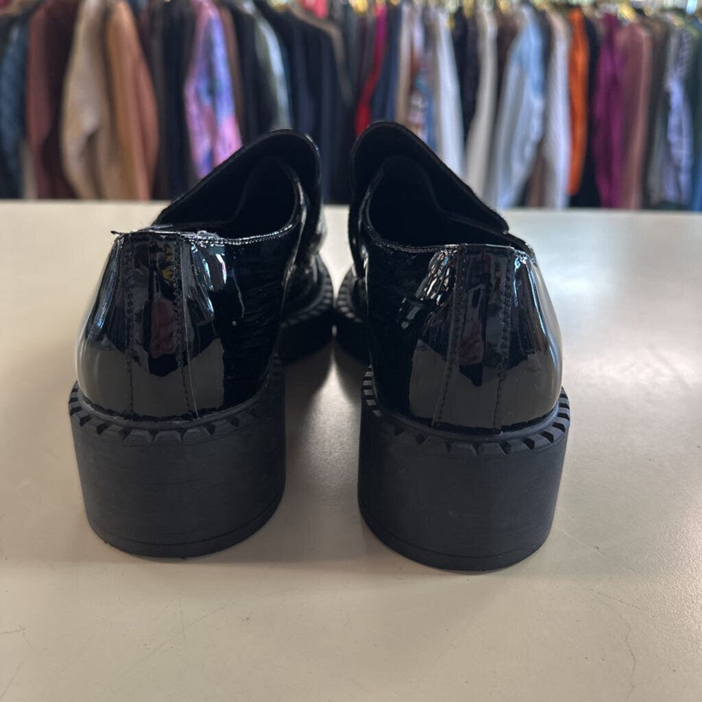 Tony Bianco Black Brooklyn High Shine Loafers 7