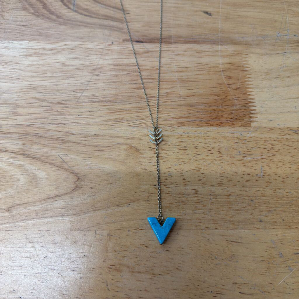 Gold/ Turquoise Pendant Necklace