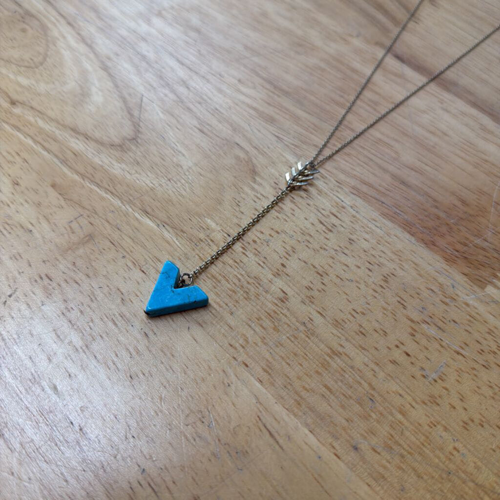 Gold/ Turquoise Pendant Necklace