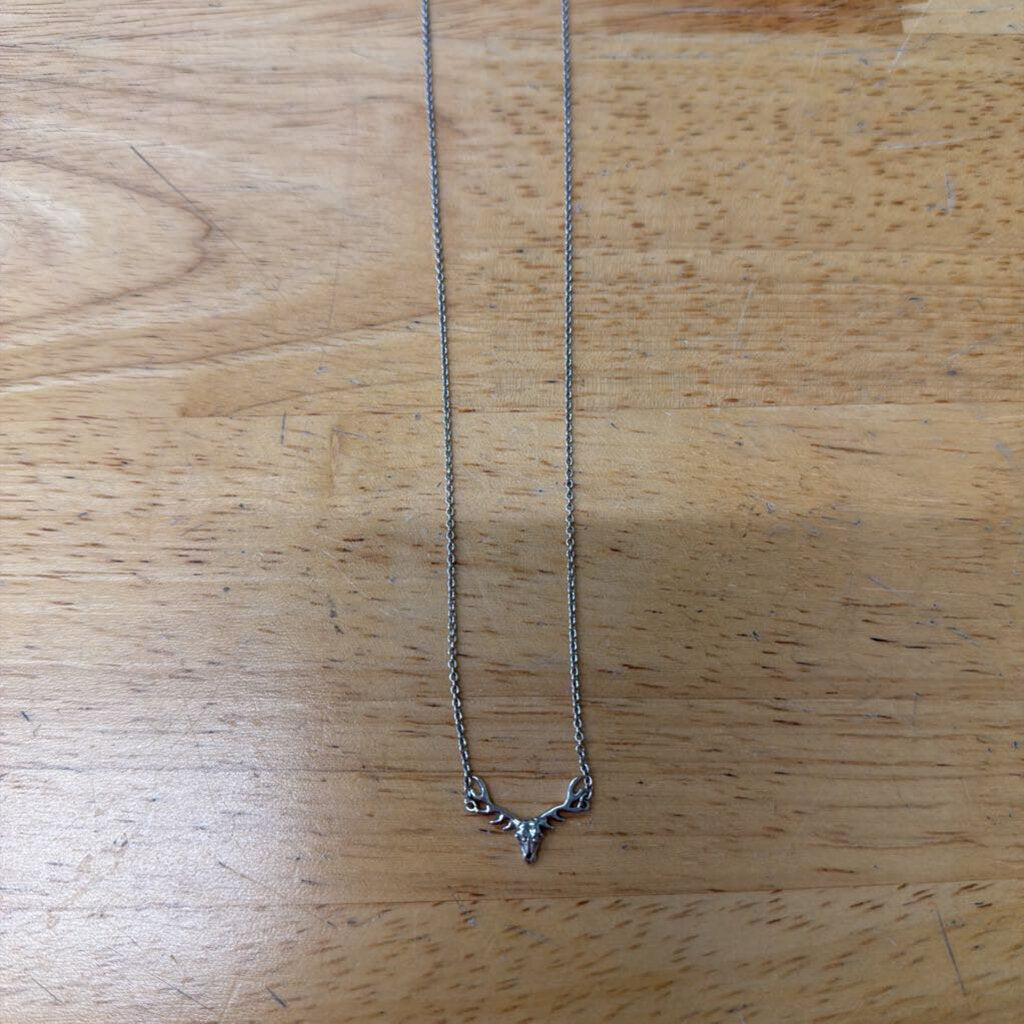 Silver Deer Pendant Necklace