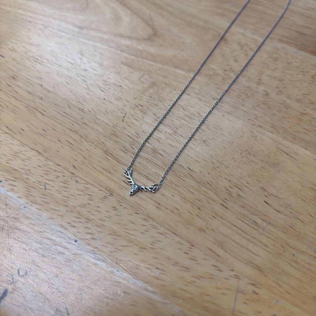 Silver Deer Pendant Necklace