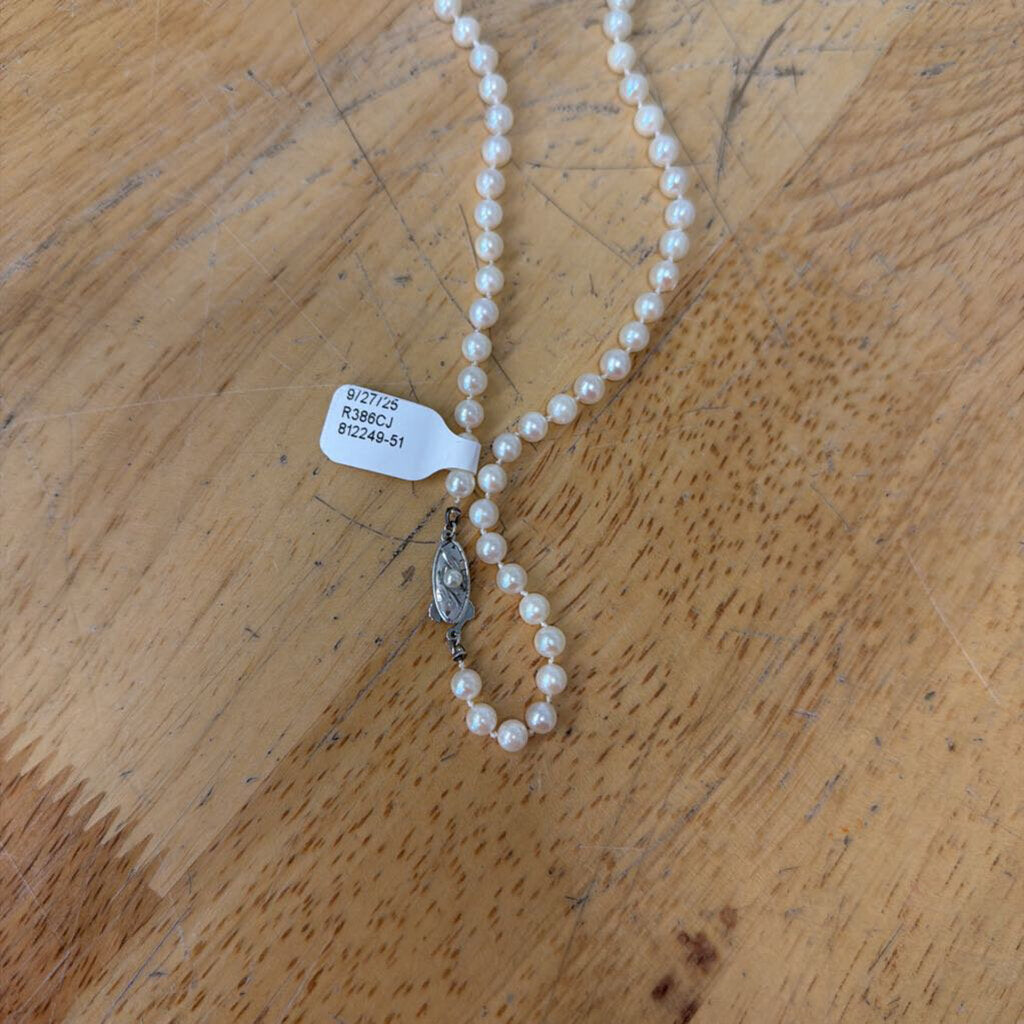 Pearl Strand Sterling Silver Clasp Necklace