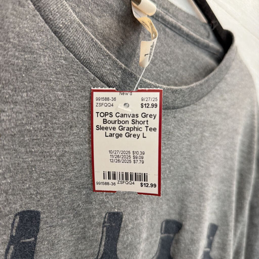 Grey Bourbon Short Sleeve Graphic Tee Large