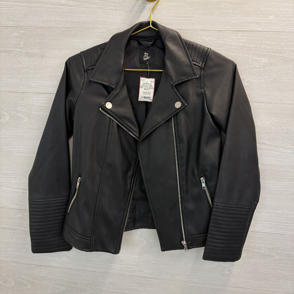 Art Class Black Faux Leather Moto Jacket Medium
