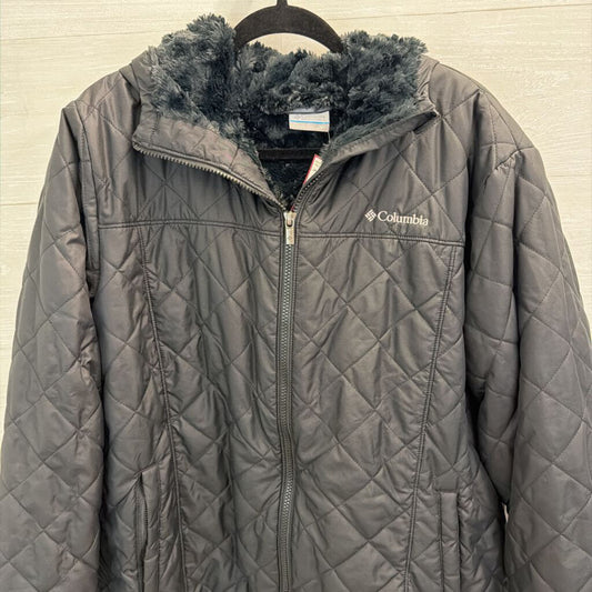 Columbia Black Quilted Fur Lined Jacket XXL
