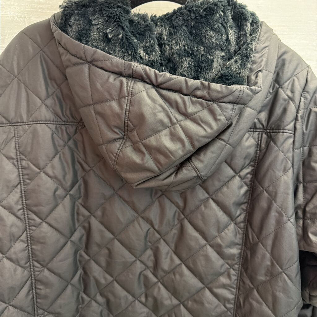 Columbia Black Quilted Fur Lined Jacket XXL