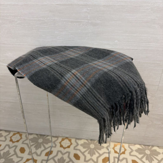 Soft Grey Plaid Scarf