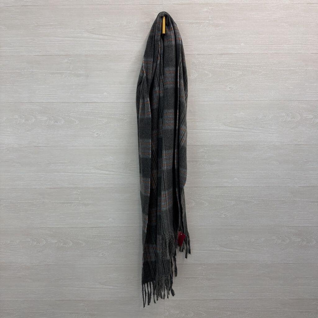 Soft Grey Plaid Scarf
