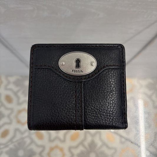 Fossil Black Pebbled Leather Small Wallet
