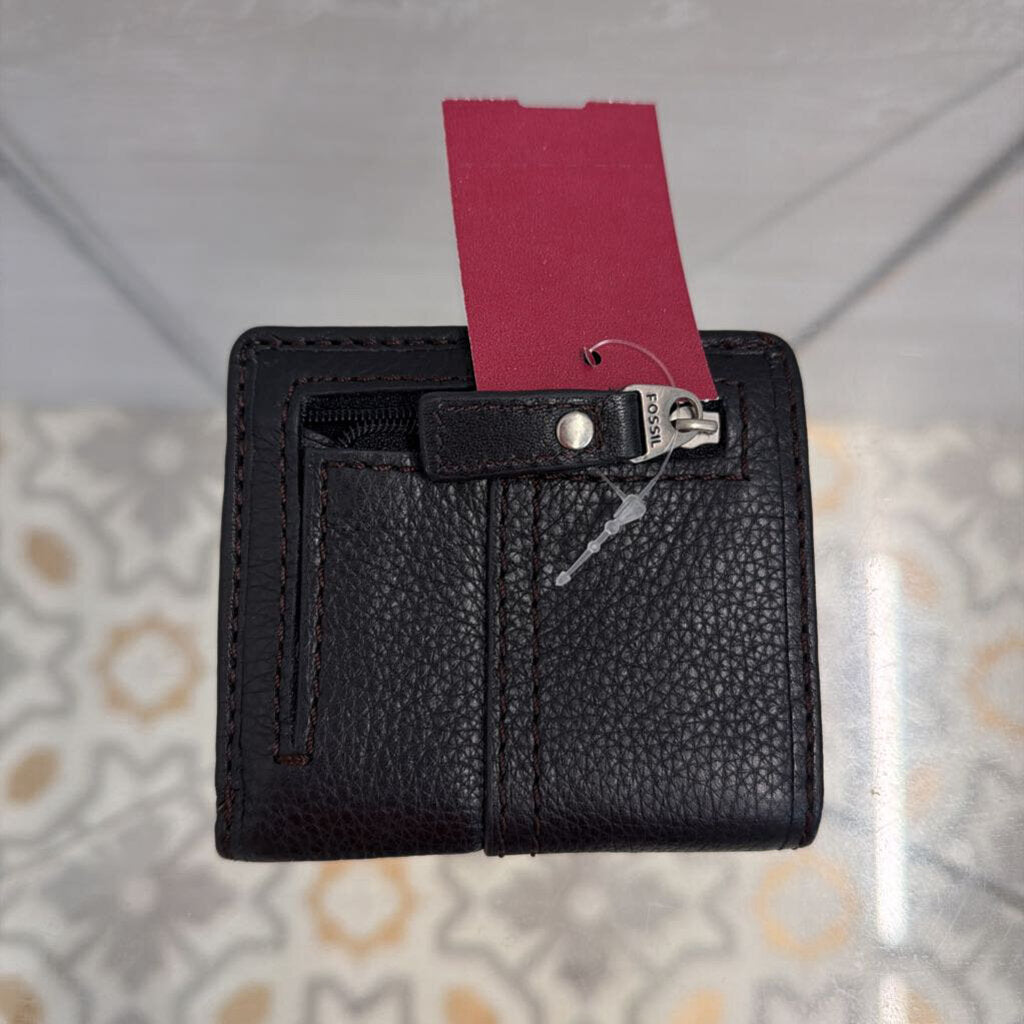 Fossil Black Pebbled Leather Small Wallet