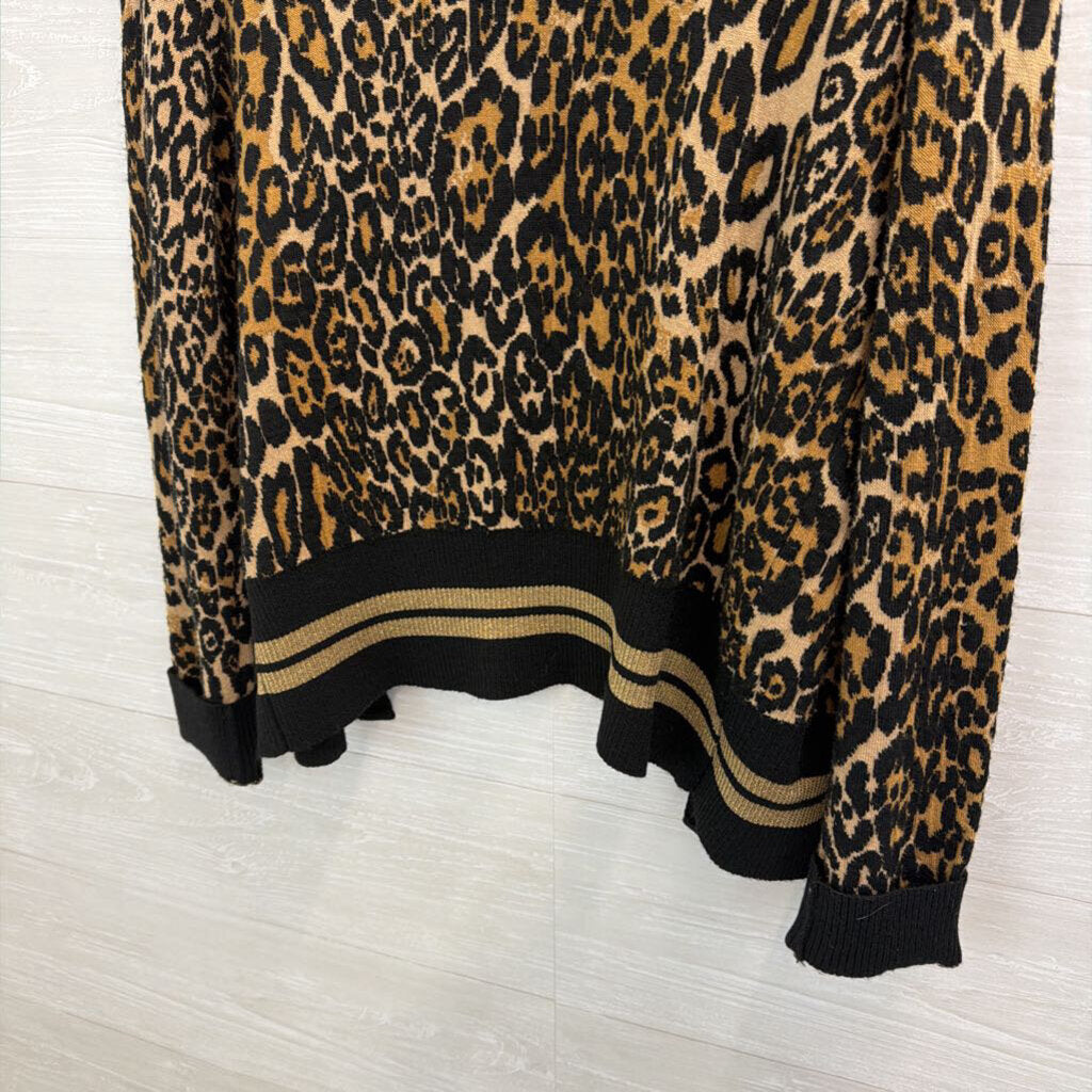 Seventy Brown/ Black Leopard Print Cardigan Sweater 46