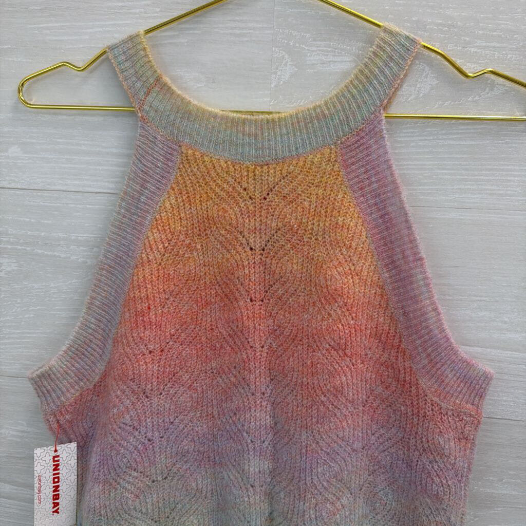 Union Bay Multi Color Knit Sweater Tank Top Medium