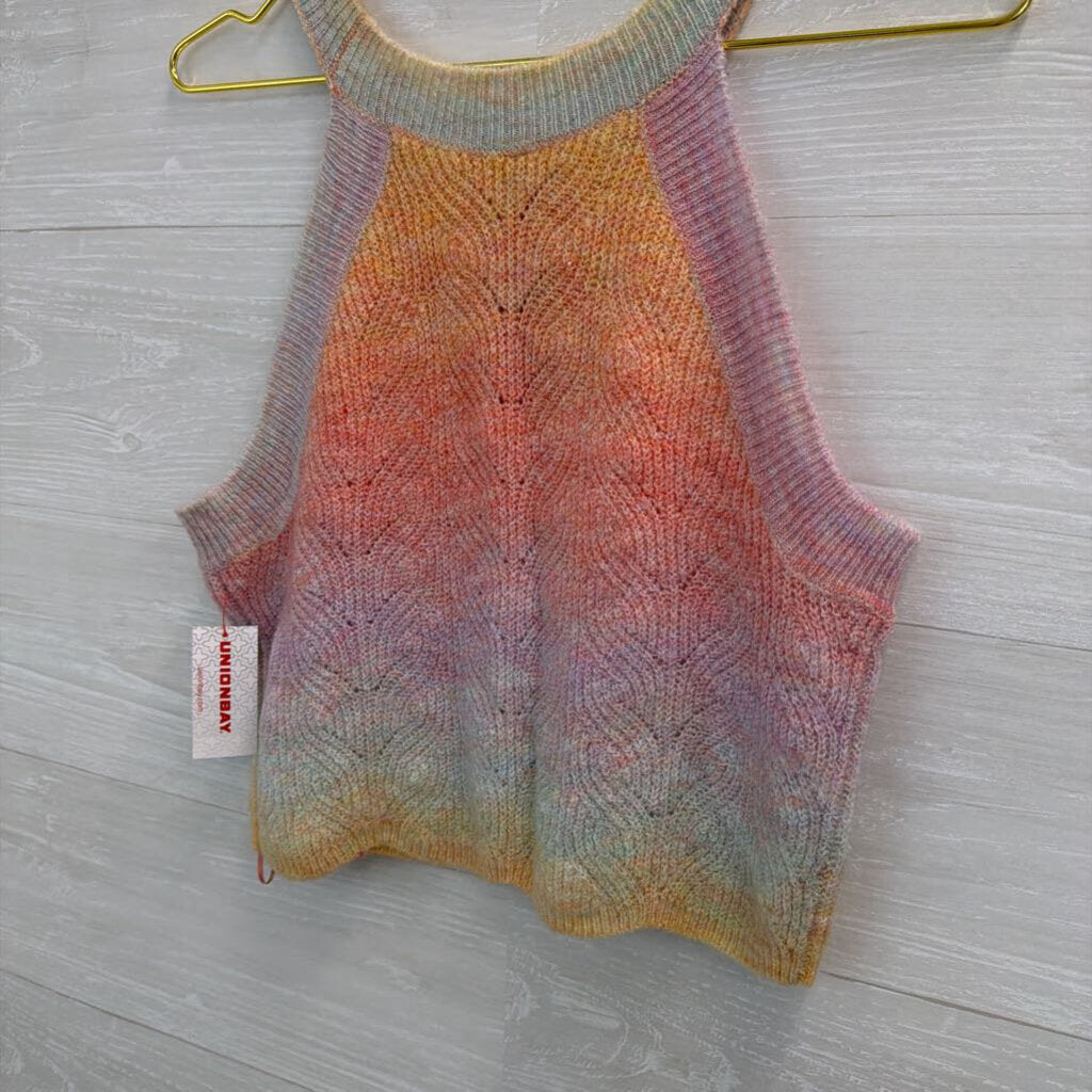 Union Bay Multi Color Knit Sweater Tank Top Medium
