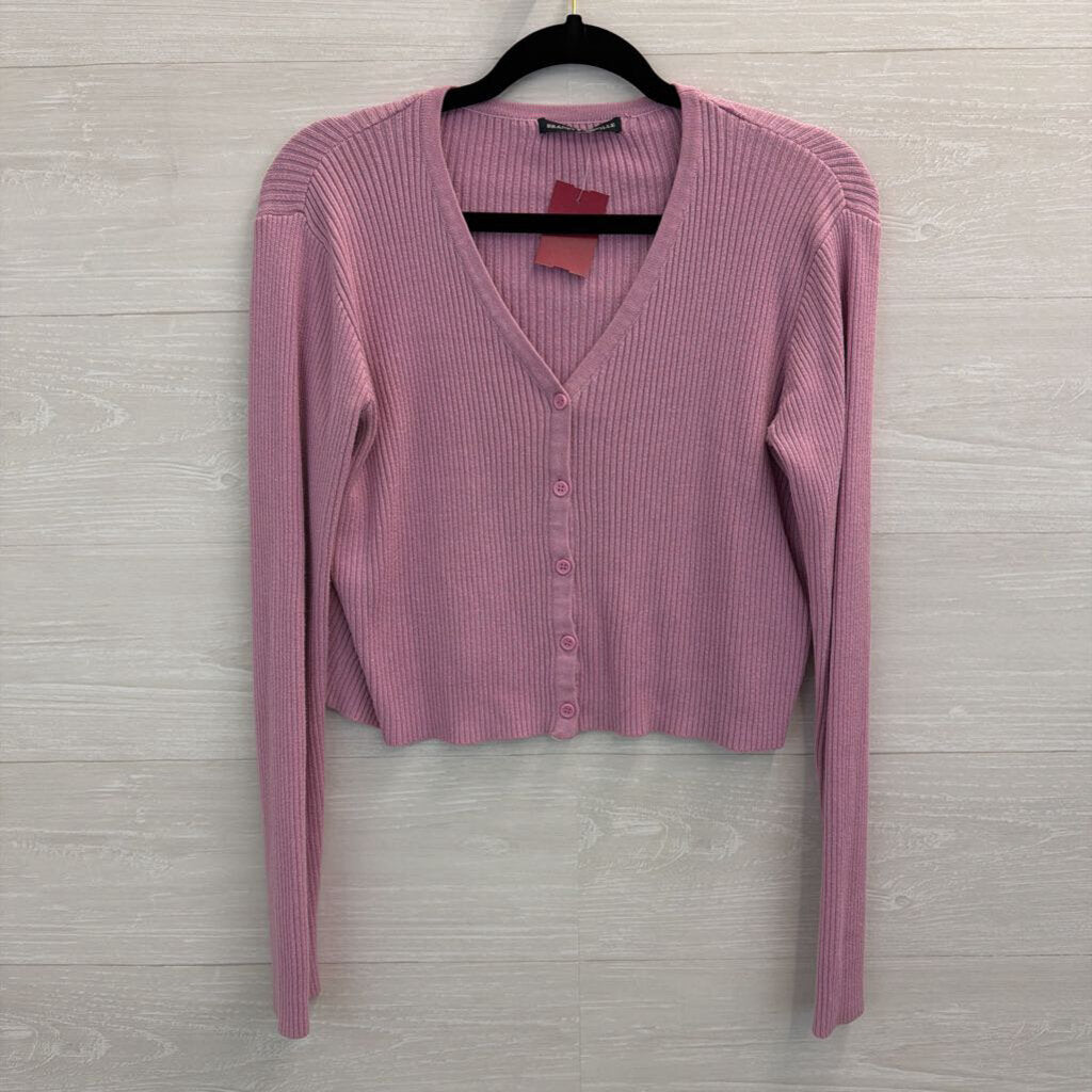 Brandy Melville Purple Button Front Long Sleeve Top Medium