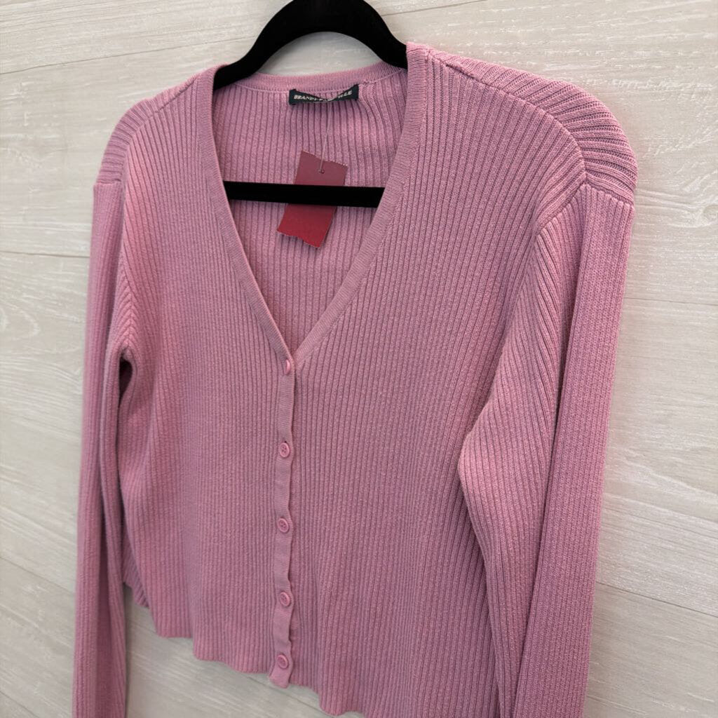 Brandy Melville Purple Button Front Long Sleeve Top Medium
