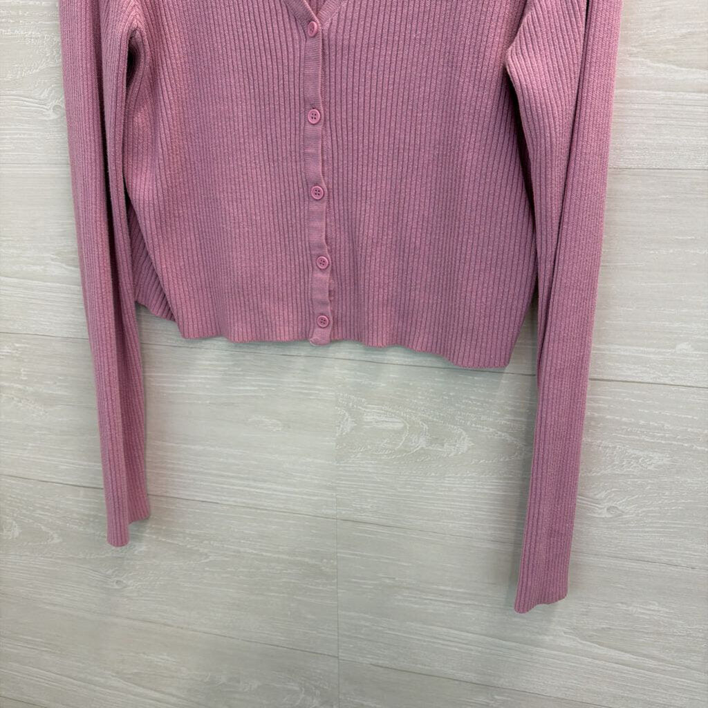 Brandy Melville Purple Button Front Long Sleeve Top Medium