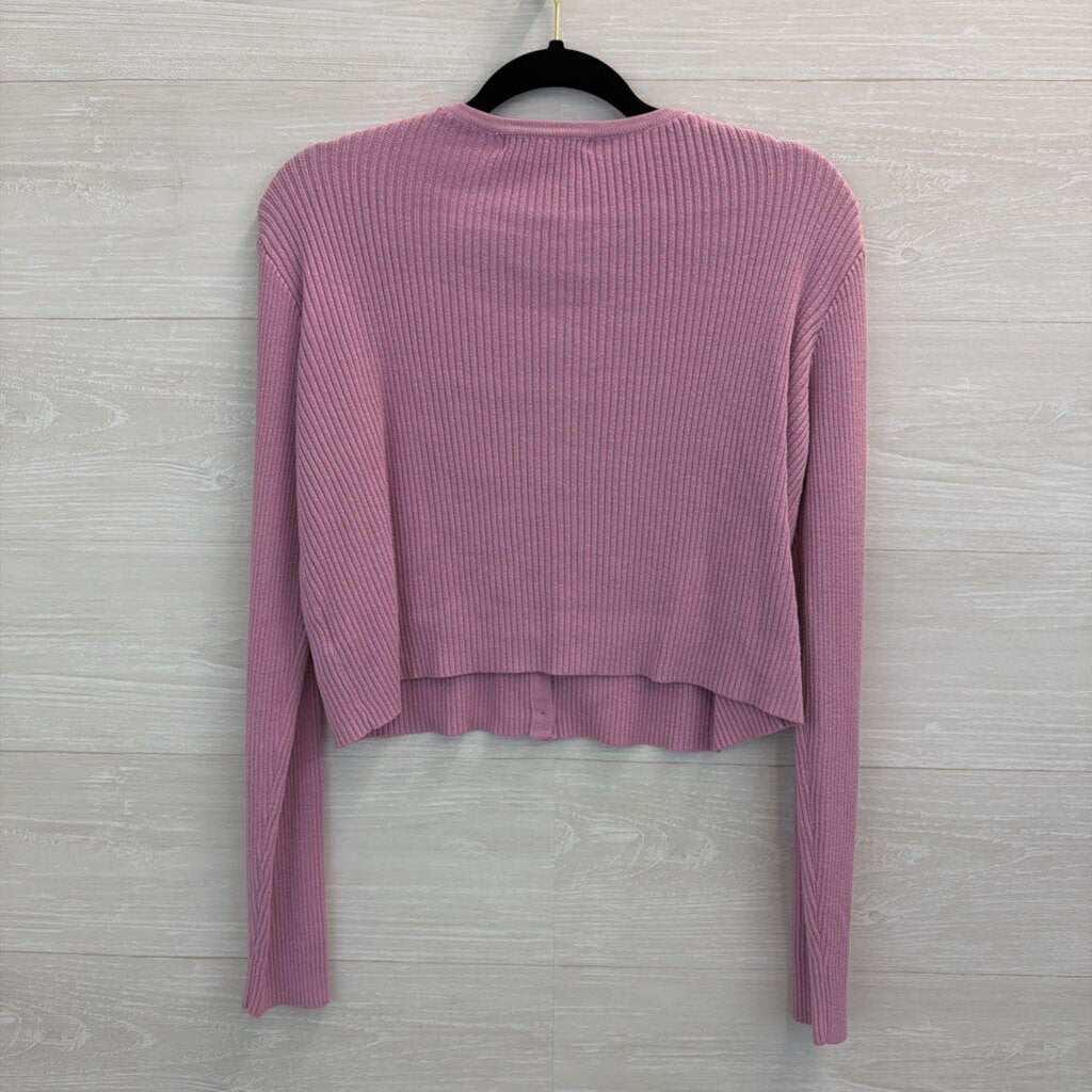 Brandy Melville Purple Button Front Long Sleeve Top Medium