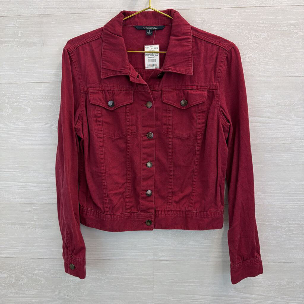Chadwicks Burgundy Denim Jacket Small