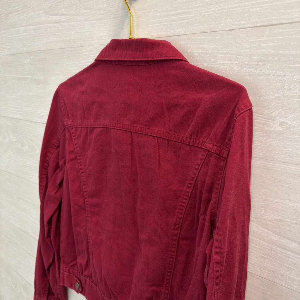 Chadwicks Burgundy Denim Jacket Small