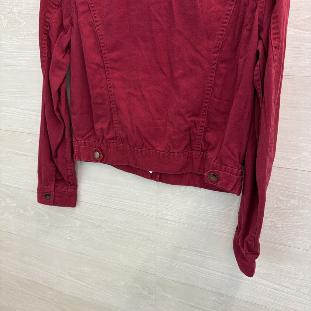 Chadwicks Burgundy Denim Jacket Small