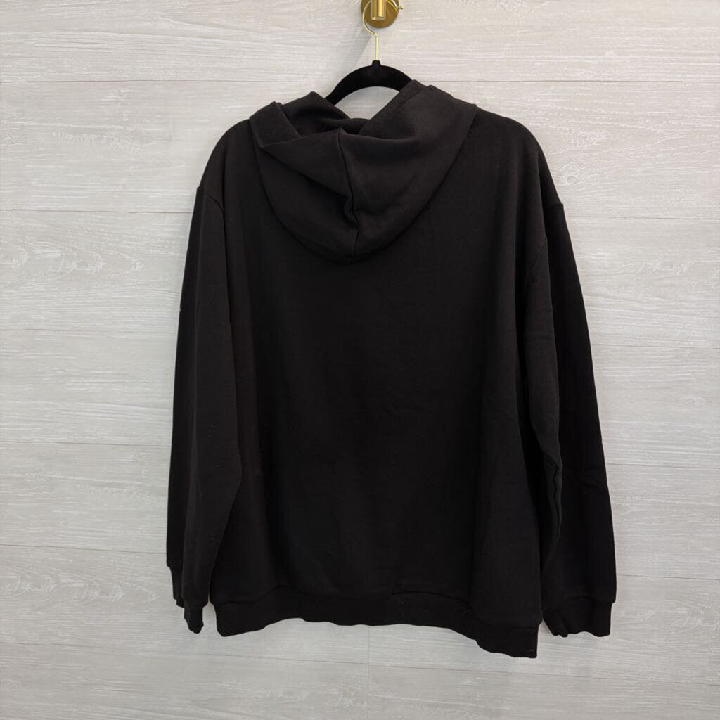 Wear It To Heart Black Driver Relaxed Hoodie Large