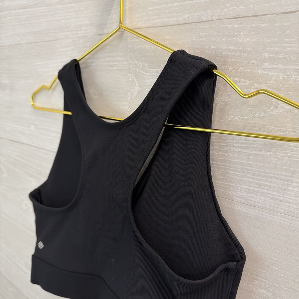 Linc Black Ribbed Sports Bra Medium