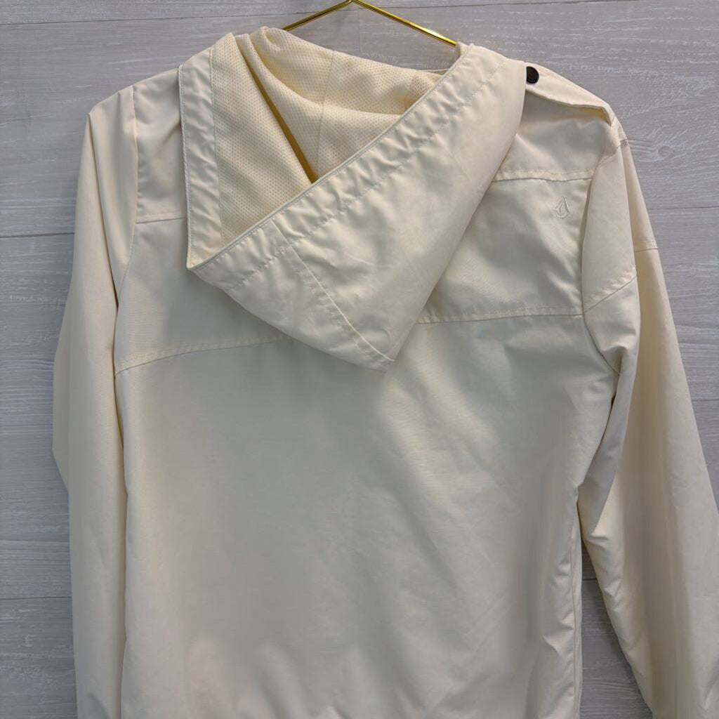 Volcom Cream Zip Up Hooded Jacket Medium