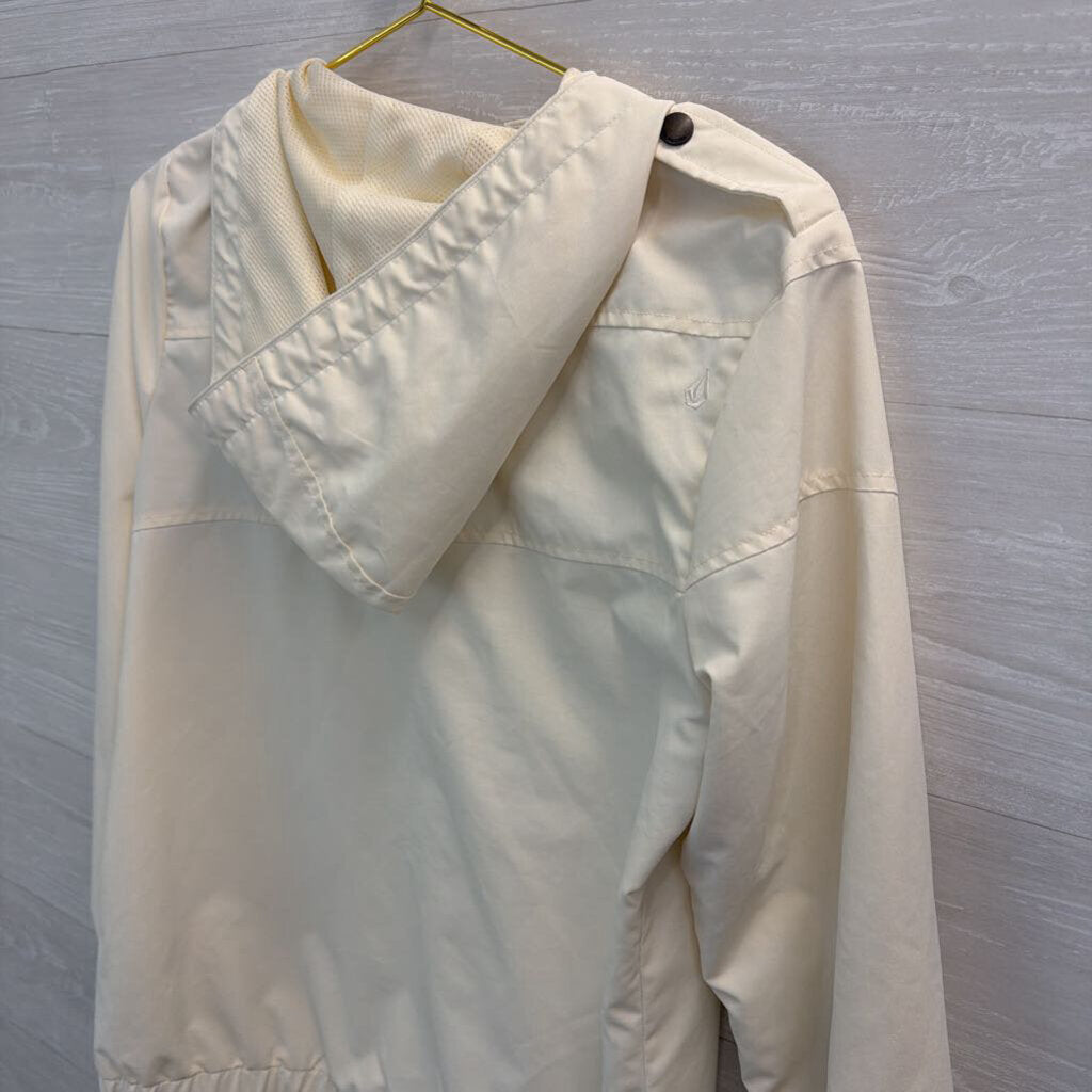 Volcom Cream Zip Up Hooded Jacket Medium