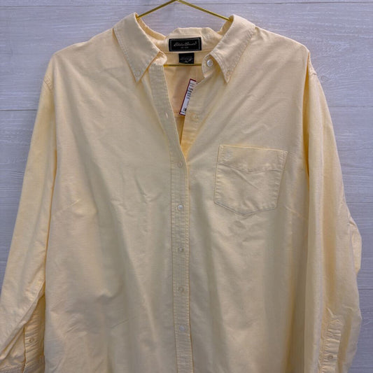 Eddie Bauer Yellow Long Sleeve Button Down Top Extra Large